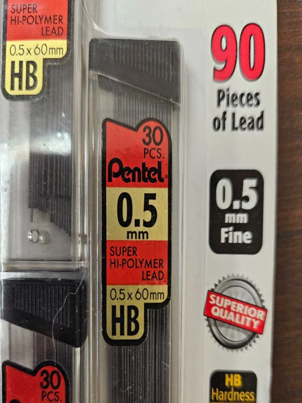 NEW Pentel Super Hi-Polymer .5mm Mechanical Pencil Lead Refills C25BPHB3-K6